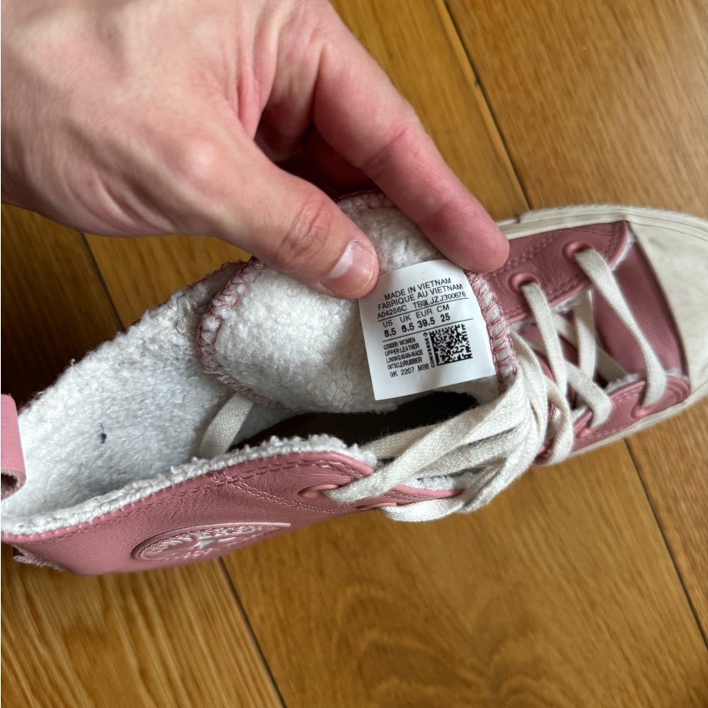 Converse Pink High-Top Sneakers with White Accents - Picture 2 of 7